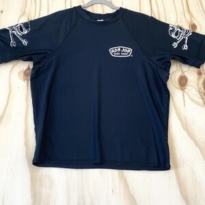 Ron Jon Surf Shop Men's 2XL Skulls Rash Guard Black Surfing Swim T-Shirt